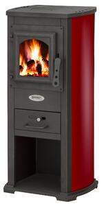 Stufa a Legna 7kW 120 m3 in Acciaio Bordeaux