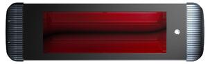 Stufa Elettrica ad Infrarossi 118x25x7,5 cm da Parete 2400W Dimmerabile Moel Aaren Nera