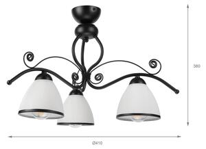 Lampadario a plafone RETRO 3xE27/60W/230V nero/bianco