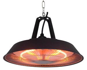Stufa Elettrica ad Infrarossi Ø42,5 cm a Sospensione da Soffitto 1500W Nera