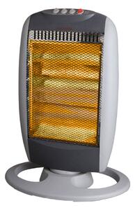 Stufa Alogena 1200W Oscillante 3 Elementi Grigia e Nera