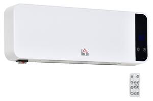 Stufa Elettrica da Parete 56x18,5x11,5 cm con Telecomando Bianco