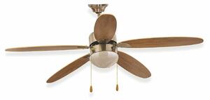 Ventilatore da Soffitto 5 Pale e Lampada Ø130 cm 3 Velocità Kooper Marrone