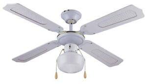 Ventilatore da Soffitto con 4 Pale e Lampada Ø105 cm 3 Velocità Bianco