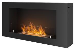 Camino a Bioetanolo da Parete 91x44 cm Blackbox 910 Nero con Vetro