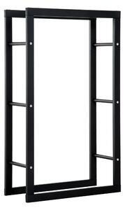 Portalegna Legnaia in Ferro 60x25x100 cm da Interno Max 100Kg Nero