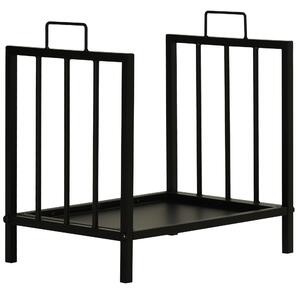 Portalegna per Camino 42x32,5x46 cm in Metallo Nero
