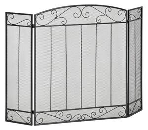 Parascintille con Antine 105x1,6x80,5 cm in Acciaio e Rete Metallica Nero