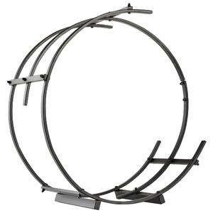 Portalegna per Camino 71x32x73 cm in Ferro Battuto Nera