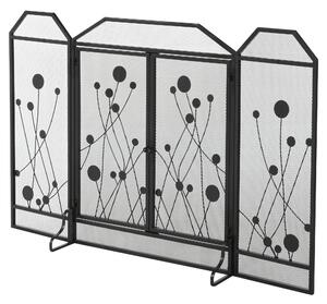 Parascintille con Antine 125x80 cm per Camino a Legna in Metallo Nero