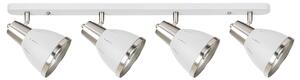 Plafoniera con 4 Faretti LED da Soffitto Orientabili in Metallo Cromato Bianco Ø13x16x72 cm