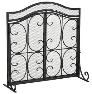 Parascintille con Antine 88x30x89 cm in Metallo Nero