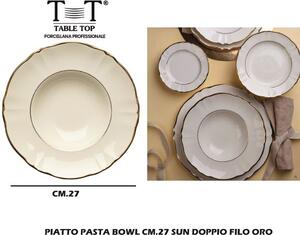 Table Top Piatto Bowl Fondo 27 cm Doppio Filo colore Oro - TAB1775