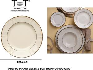 Table Top Piatto Piano 21 cm Doppio Filo colore Oro - TAB1771