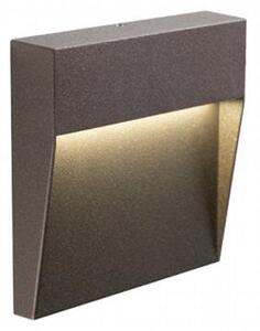 Faretto Segnapassi a Semi Incasso da Esterno a LED Piccolo Sovil Geo Square Marrone