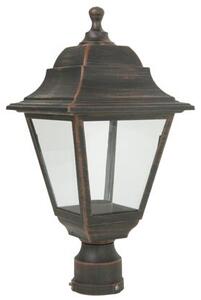 Lampada Lanterna Testa Palo Quadrata Color Ruggine per Esterno Linea Marine Sovil