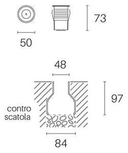 Faretto Calpestabile Incasso Pavimento a LED 2,5W 3000K Sovil Acciaio