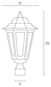 Lampada Testa Palo da Giardino Ø60 mm E27 in Alluminio Sovil Nero