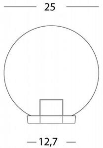 Lampada Testa Palo Sferica Opale Diametro 25Cm Colore Nero per Esterno Linea Globo Sovil
