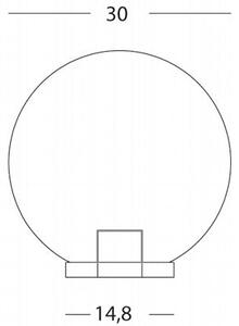 Lampada Testa Palo Sferica Opale Diametro 30Cm Colore Nero per Esterno Linea Globo Sovil