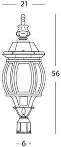 Lampada Testa Palo Diametro 60Mm Colore Grigio per Esterno Linea Maxi Molata Livos