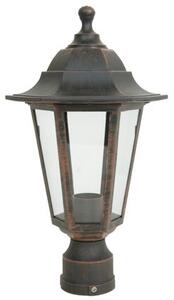 Lampada Lanterna Testa Palo Esagonale Color Ruggine per Esterno Linea Marine Sovil