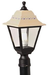 Lampada Lanterna Testa Palo Quadrata Colore Bianco e Nero per Esterno Linea Marine Sovil