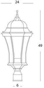 Lampada Testa Palo Diametro 60Mm Colore Nero e Verde per Esterno Linea Curvata Sovil