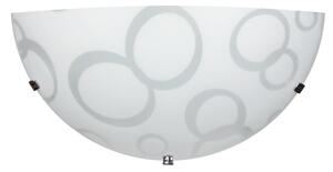 Applique 1xE27 Ganci Cromo Vetro Lastra Bianco Decorato Cerchi E-Energy Daria