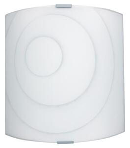 Applique 1xE27 Montatura Argento Vetro Lastra Bianco E-Energy Chiara