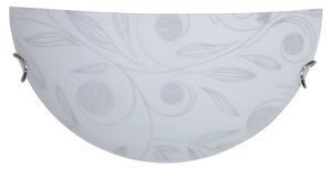 Applique 1xE27 Ganci Cromo Vetro Lastra Bianco Decorato Garden E-Energy Clara