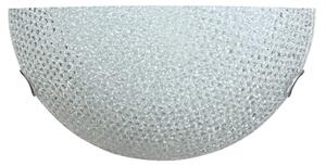 Applique 1xE27 Ganci Cromo Vetro Lastra Diamantino Serigrafato Bianco E-Energy Cassandra