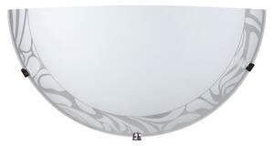 Applique 1xE27 Ganci Cromo Vetro Lastra Bianco Decorato E-Energy Amalia