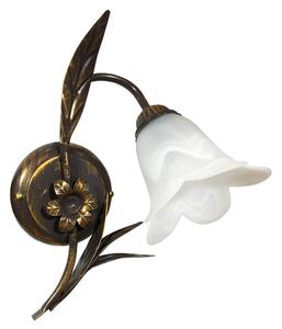 Applique 1xE14 Montatura Marrone Oro Vetro Spugnato Bianco E-Energy Amelia