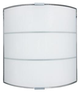 Applique 1xE27 Montatura Argento Vetro Lastra Serigrafato Bianco 2 Righe E-Energy Luce