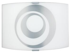 Applique 1xE27 Finali Cromo Vetro Lastra Bianco Decorato Bianco E-Energy Galatea