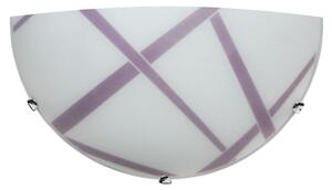 Applique 1xE27 Ganci Cromo Vetro Lastra Bianco-Violaola E-Energy Dario