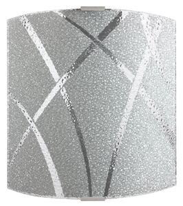 Applique 1xE27 Montatura Argento Vetro Lastra Diamontatura Ser.Bi E-Energy Cloe
