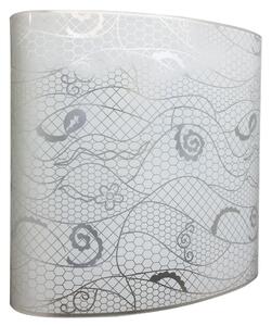 Applique 1xE27 Montatura Bianca Vetro Lastra Bianco Astratto E-Energy Cora