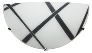 Applique 1xE27 Ganci Cromo Vetro Lastra Bianco-Nero E-Energy Dario