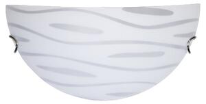 Applique 1xE27 Ganci Cromo Vetro Lastra Bianco Decorato Marea E-Energy Fulvia