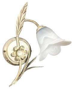 Applique 1xE14 Montatura Av Oro Vetro Spugnato Bianco E-Energy Amelia