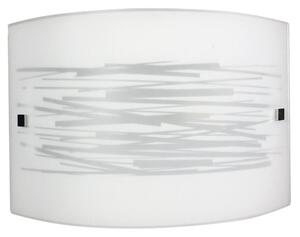 Applique 1xE27 Finali Cromo Vetro Lastra Bianco Decorato Righe E-Energy Manuela
