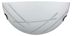 Applique 1xE27 Ganci Cromo Vetro Lastra Bianco Decorato Tagli E-Energy Letizia