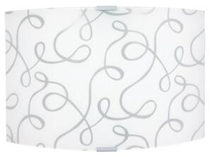 Applique 1xE27 Finali Cromo Vetro Lastra Bianco Decorato Fantasi E-Energy Marilena