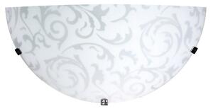 Applique 1xE27 Ganci Cromo Vetro Lastra Bianco Decorato Damasco E-Energy Michela