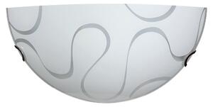 Applique 1xE27 Ganci Cromo Vetro Lastra Bianco Decorato Ondina E-Energy Onda