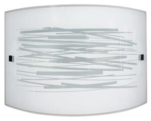 Applique 1xE27 Finali Cromo Vetro Lastra Bianco Decorato Righe E-Energy Manuela