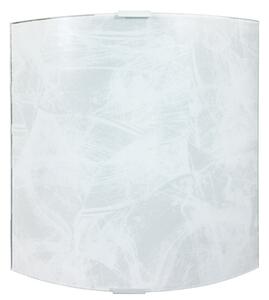 Applique 1xE27 Montatura Argento Vetro Lastra Serigrafato Bianco E-Energy Lea
