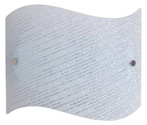 Applique 1xE27 Finali Cromo Vetro Lastra Graniglia Bianco E-Energy Zoe